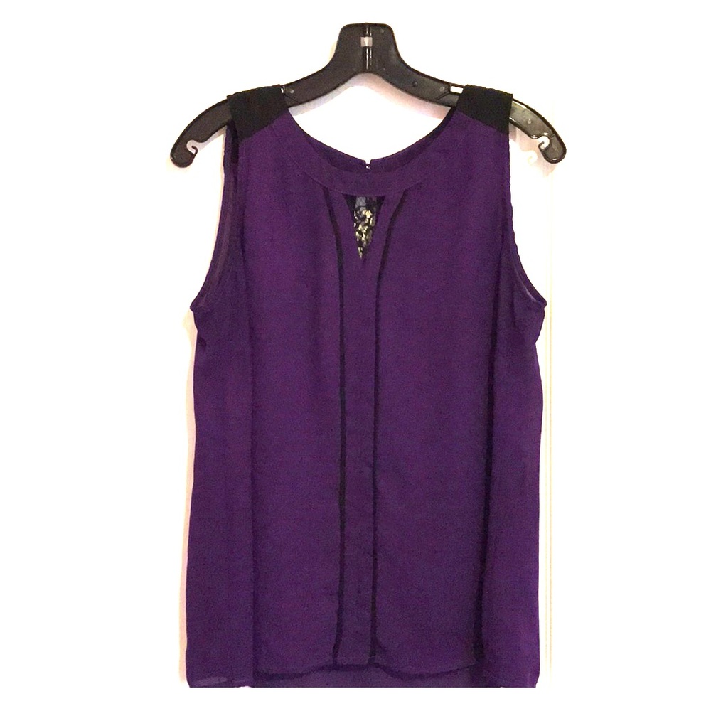 Purple & black tank blouse